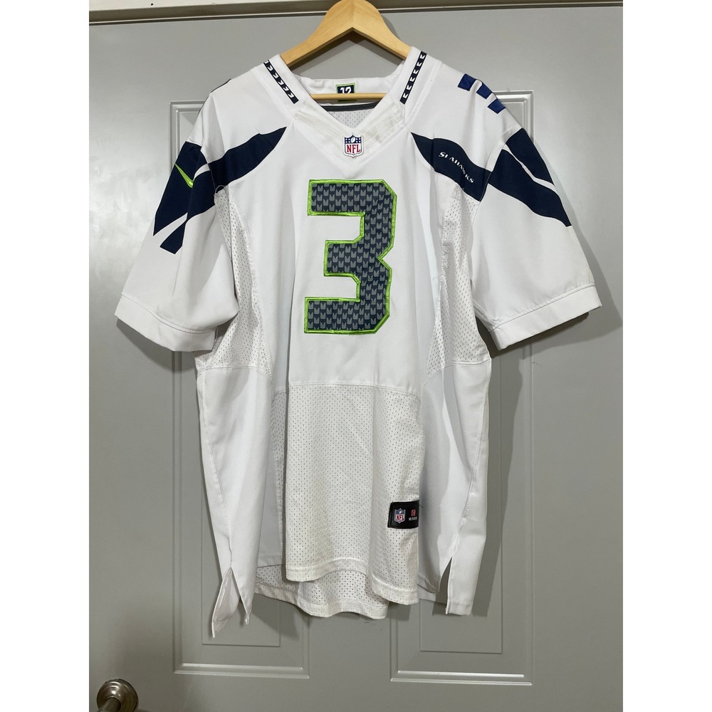 Nike Russell Wilson Seahawks Jersey‎ Mens 52 White Excellent NFL On Field 3